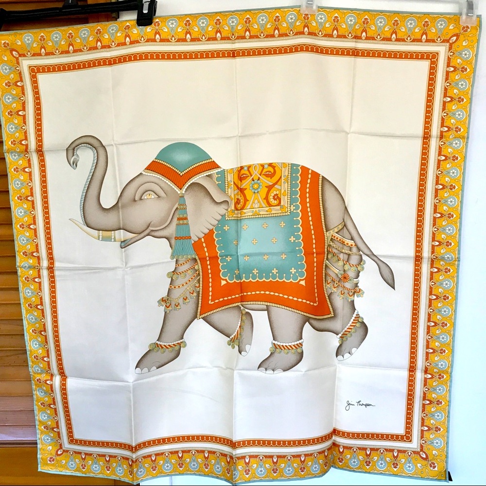 NWOT Jim Thompson Silk Elephant Scarf